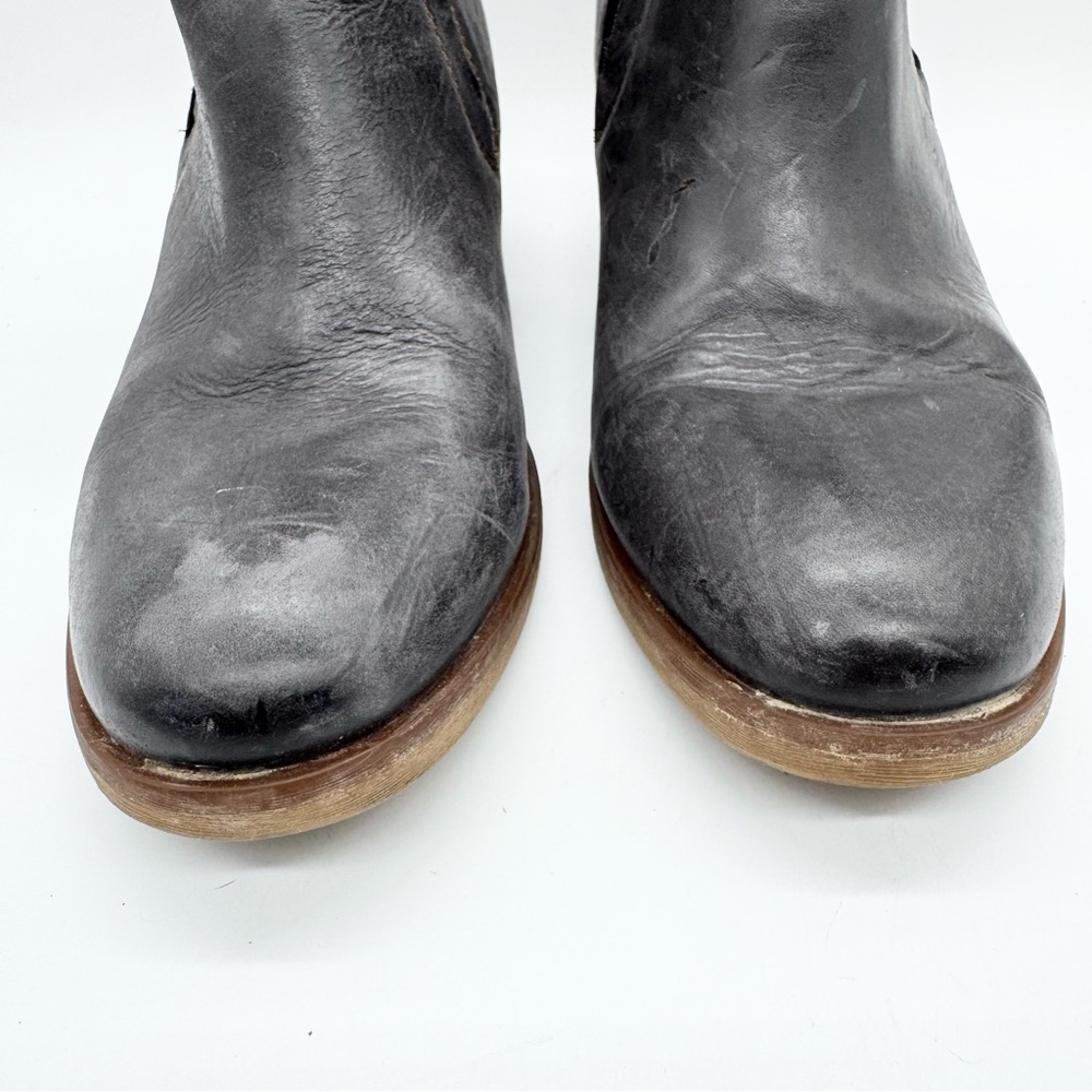 KORKS by Kork-Ease Tea Chelsea Booties Dark Grey Stacked Heel Minimalist‎ Office - Picture 5 of 11